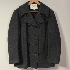 Authentic gray Navy issue Pea Coat purchased at Army Supply.